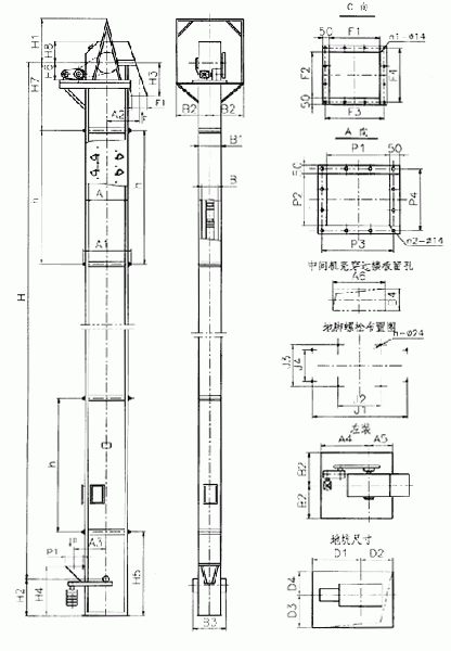 NE斗式提升機結構圖 NE斗式提升機結構圖